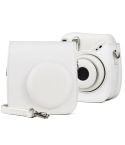 Retro Full Body PU Leather Case Camera  Bag with Strap for FUJIFILM instax mini 7+ (White)