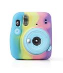 Rainbow Soft Silicone Protective Case for Fujifilm Instax mini 11 (Dark Blue)
