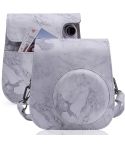 For FUJIFILM instax mini 11 / 9 / 8 Marble Full Body Leather Case Camera Bag with Strap