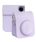 For FUJIFILM instax mini 12 Full Body Leather Case Camera Bag with Strap (Purple)