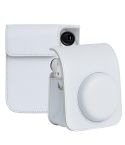 For FUJIFILM instax mini 12 Full Body Leather Case Camera Bag with Strap (White)