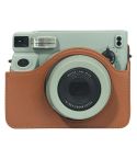 For FUJIFILM Instax WIDE 400 Full Body Leather Case Bag with Strap (Brown)