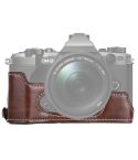 1/4 inch Thread PU Leather Camera Half Case Base for Olympus EM5 / EM5 Mark II (Coffee)