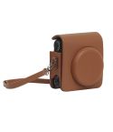 For Fujifilm Instax mini 99 Full Body Camera PU Leather Case Bag with Strap (Brown)