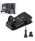 RUIGPRO 360 Degree Rotation Backpack Rec-Mounts Clip Clamp Mount with Screw for GoPro, Insta360, DJI and Other Action Cameras(Black)