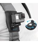RUIGPRO Hook and Loop Fastener Backpack Rec-Mounts Clip Clamp Mount with Screw for GoPro, Insta360, DJI and Other Action Cameras(Black)
