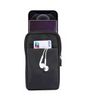 Sports Leisure Drawstring  Horizontal Plate Hanging Waist Phone Waist Pack Leather Case, Suitable for 6.7-6.9 inch Smartphones(Black)