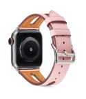 Top-grain Leather Watch Band For Apple Watch Series 9&8&7 41mm / SE 3&SE 2&6&SE&5&4 40mm / 3&2&1 38mm(Pink)