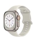 Small Size Silicone Watch Band For Apple Watch Ultra 49mm& Ultra 2 49mm / Series 9&8&7 45mm / SE 3&SE 2&6&SE&5&4 44mm / 3&2&1 42mm(Starlight)