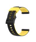 For Suunto 7 24mm Two-color Silicone Watch Band(Black Yellow)