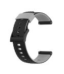 For Suunto 7 24mm Two-color Silicone Watch Band(Black Grey)