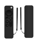 Silicone Protective Case Cover For Apple TV 4K 4th Siri Remote Controller(Black)