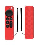 Silicone Protective Case Cover For Apple TV 4K 4th Siri Remote Controller(Red)