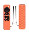 Silicone Protective Case Cover For Apple TV 4K 4th Siri Remote Controller(Orange)