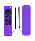 Silicone Protective Case Cover For Apple TV 4K 4th Siri Remote Controller(Purple)