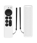 Silicone Protective Case Cover For Apple TV 4K 4th Siri Remote Controller(Luminous White)