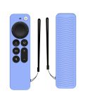 Silicone Protective Case Cover For Apple TV 4K 4th Siri Remote Controller(Luminous Blue)