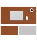 ZD02 Double-sided PU Mouse Pad Table Mat, Size: 100 x 44cm(Cowhide Yellow+Gray)