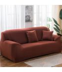 145-185cm Four Seasons Solid Color Elastic Full Coverage Non-slip Sofa Cover(Light Coffee)