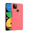 For Google Pixel 5a 5G Shockproof Crocodile Texture PC + PU Case(Red)