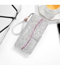 For Sony Xperia 10 III Glitter Powder Horizontal Flip Leather Case with Card Slots & Holder & Lanyard(Silver)
