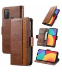 For Alcatel 1S (2021) CaseNeo Business Splicing Dual Magnetic Buckle Horizontal Flip PU Leather Case with Holder & Card Slots & Wallet(Brown)