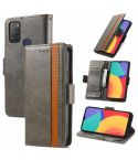 For Alcatel 1S (2021) CaseNeo Business Splicing Dual Magnetic Buckle Horizontal Flip PU Leather Case with Holder & Card Slots & Wallet(Grey)