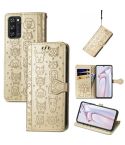 For Blackview A100 Lovely Cat and Dog Embossing Pattern Horizontal Flip Leather Case , with Holder & Card Slots & Wallet & Cartoon Clasp & Lanyard(Gold)