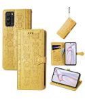 For Blackview A100 Lovely Cat and Dog Embossing Pattern Horizontal Flip Leather Case , with Holder & Card Slots & Wallet & Cartoon Clasp & Lanyard(Yellow)