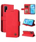 For OPPO Realme 7 5G / V5 5G Skin Feel Life Tree Metal Button Horizontal Flip Leather Case with Holder & Card Slot & Wallet & Photo Frame & Strap(Red)