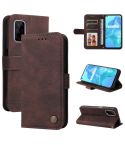 For OPPO Realme 7 5G / V5 5G Skin Feel Life Tree Metal Button Horizontal Flip Leather Case with Holder & Card Slot & Wallet & Photo Frame & Strap(Brown)