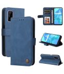 For OPPO Realme 7 5G / V5 5G Skin Feel Life Tree Metal Button Horizontal Flip Leather Case with Holder & Card Slot & Wallet & Photo Frame & Strap(Blue)
