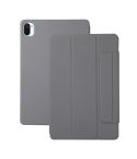 For Xiaomi Pad 5 / Pad 5 Pro Solid Color Magnetic Buckle Horizontal Flip Leather Case with Holder(Grey)
