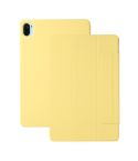 For Xiaomi Pad 5 / Pad 5 Pro Solid Color Magnetic Buckle Horizontal Flip Leather Case with Holder(Yellow)