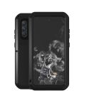 For Samsung Galaxy S21 FE LOVE MEI Metal Shockproof Waterproof Dustproof Protective Phone Case with Glass(Black)