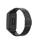 For OPPO Watch Free NFC Stainless Steel Three-bead Watch Band(Black)