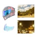 Motorcycle Helmet Visor Anti-UV Wind Shield Lens For AGV K1 / K3SV / K5(Aurora Blue)