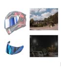 Motorcycle Helmet Visor Anti-UV Wind Shield Lens For AGV K1 / K3SV / K5(Electroplated Blue)