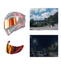 Motorcycle Helmet Visor Anti-UV Wind Shield Lens For AGV K1 / K3SV / K5(Electroplated Red)