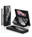 For Samsung Galaxy Z Fold3 5G GKK Flip Tempered Glass Phone Case with Pen Slot(Machinist)