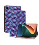 For Xiaomi Pad 5 / 5 Pro Color Weave Smart Leather Tablet Case(Blue)