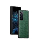 For OPPO Find N Folding Crocodile Texture Leather Phone Case(Green)
