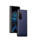 For OPPO Find N Folding Crocodile Texture Leather Phone Case(Blue)