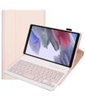 A220 Candy Color TPU Detachable Bluetooth Keyboard Leather Case with Bracket For Samsung Galaxy Tab A7 Lite 8.7 T220 / T225(Pink)