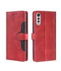 For LG Velvet Skin Feel Straw Hat Magnetic Buckle Leather Phone Case(Red)