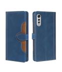 For LG Velvet Skin Feel Straw Hat Magnetic Buckle Leather Phone Case(Blue)