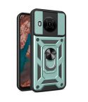 For Nokia X100 Sliding Camera Cover Design TPU + PC Protective Phone Case(Green)