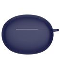 Solid Color Silicone Earphone Protective Case For OPPO Enco X2(Dark Blue)