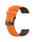For Suunto 9 Two-color Silicone Watch Band(Orange Black)