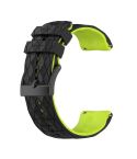 For Suunto 9 Two-color Silicone Watch Band(Black Lime Green)